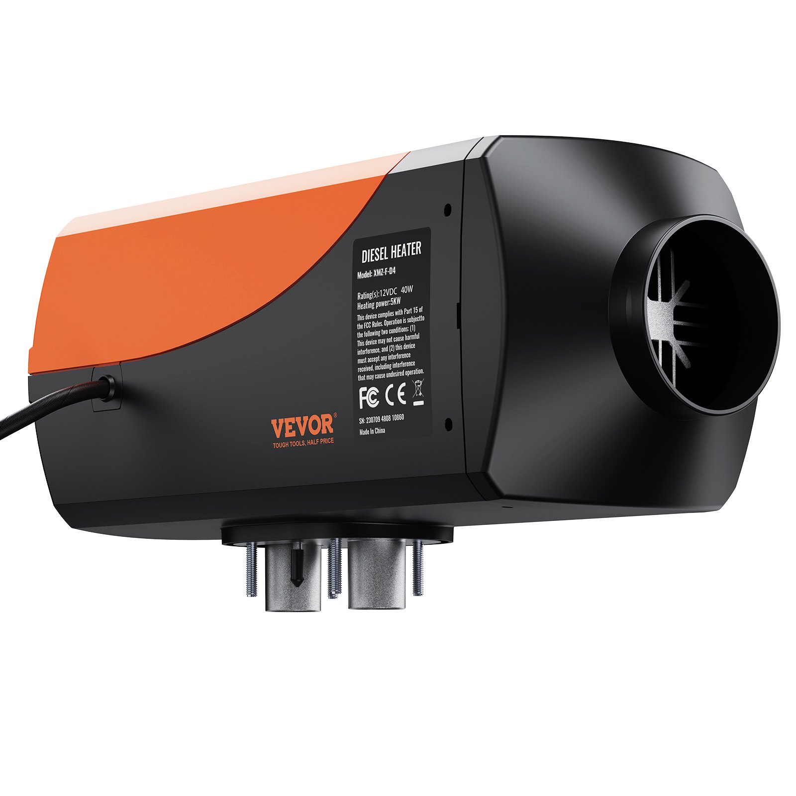 VEVOR Calentador Coche de Aire Diesel 12V 5kW Consumo 0,16-0,52 L/h Calefacción Estacionaria 8-36°C Ajustable 15-20m² Control Lcd Inteligente Mando a