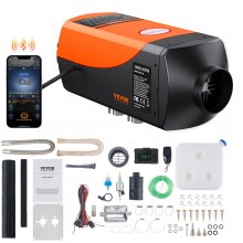 VEVOR Calentador de Aire Diesel 12V 5-8KW Consumo 0,16-0,62 L/h Calefacción Estacionaria 8~36°C Ajustable 20-25m² Control Inteligente con LCD Bluetooth Mando a Distancia Tanque de 10L para Camión Barco