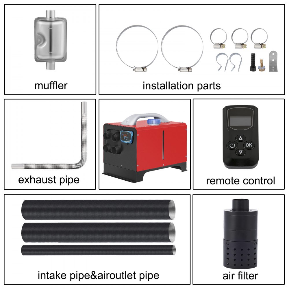 VEVOR Calentador Coche de Aire Diésel 12V 5 kW Calefacción Estacionaria Diésel -40 °C - 50 °C Calentador de Estacionamiento Calefacción Estática