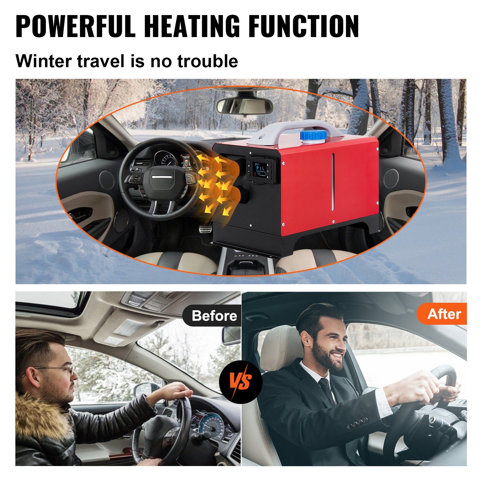 VEVOR Calentador Coche de Aire Diésel 12V 8 kW Calefacción Estacionaria Diésel -40 °C - 80 °C Calentador de Estacionamiento Calefacción Estática