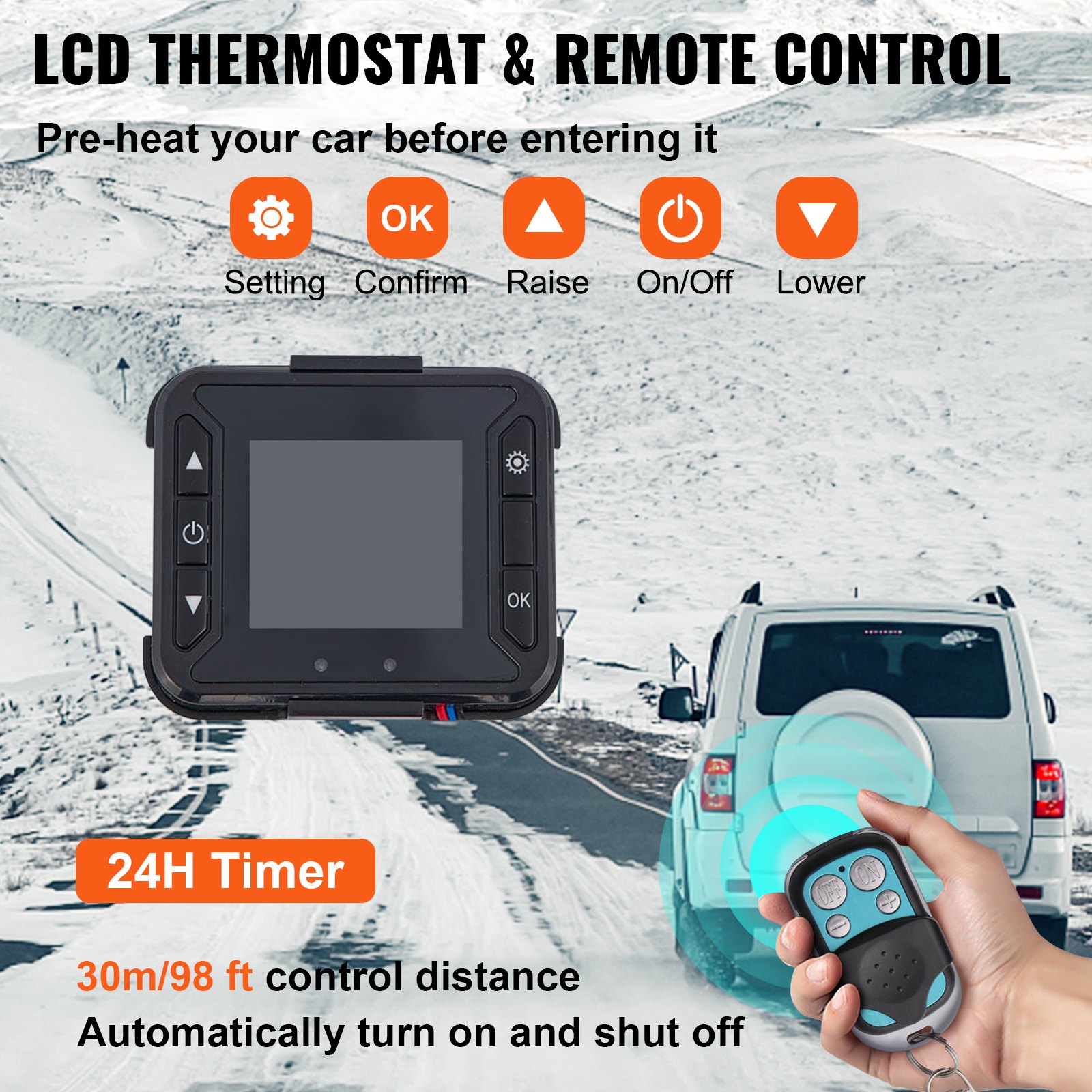 5kw 12v Calentador De Aire Diesel, Monitor Lcd Calefactor Camiones Bus Barcos