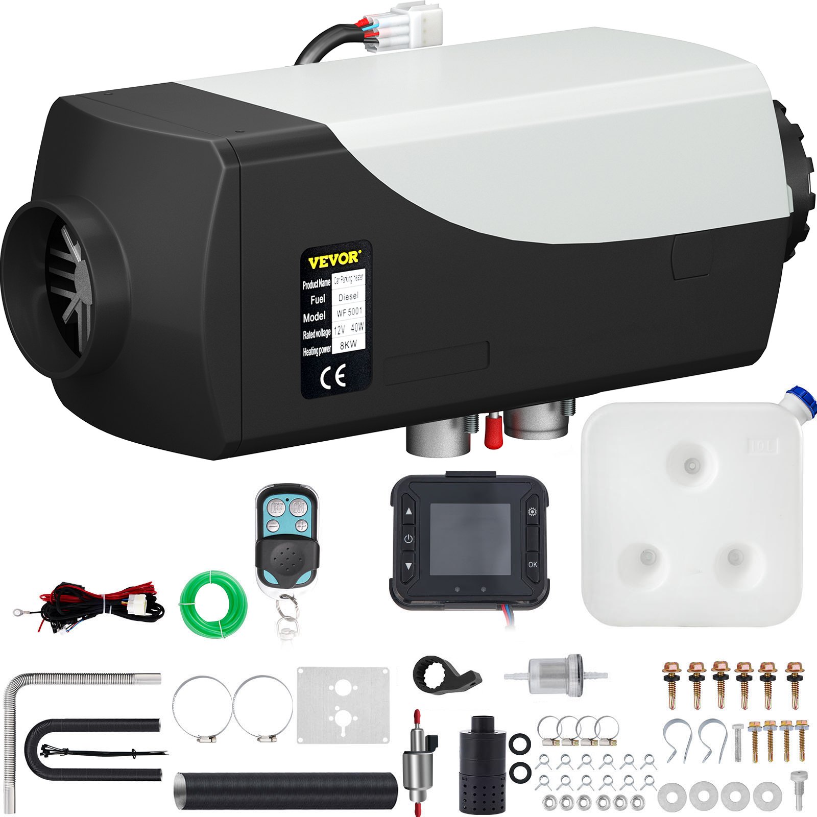 5kw 12v Calentador De Aire Diesel, Monitor Lcd Calefactor Camiones Bus Barcos