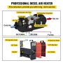 VEVOR Calentador Coche de Diesel 12V 2KW Calentador de Aire de Diesel de Alumnio con Interruptor Lcd y 1 Salida de Aire Calefación Estacionaria para