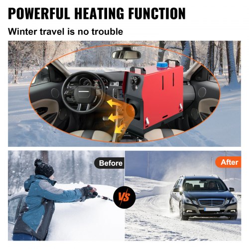 VEVOR Calentador de Aire Diesel 12V 8KW con Interruptor en Forma de Pata y 1 Salida de Aire Equipo de calentamiento para automóviles Calefación Estacionaria para Camión Furgonetas RV Vehículos