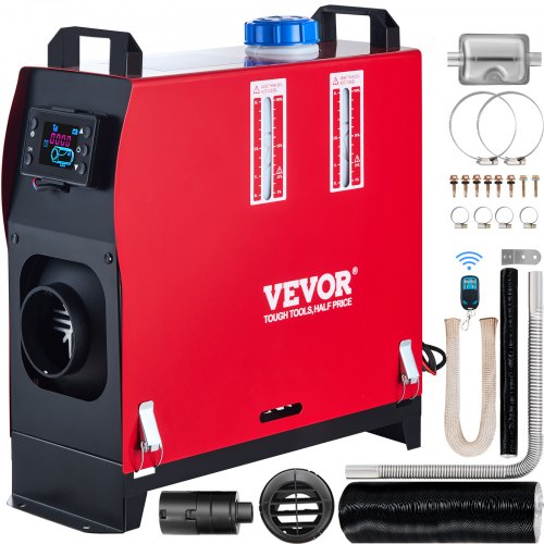 VEVOR Calentador Coche de Diesel 12V 8KW Calentador de Aire de Diesel de Alumnio con Interruptor Lcd y 1 Salida de Aire para Camión Furgonetas Rv