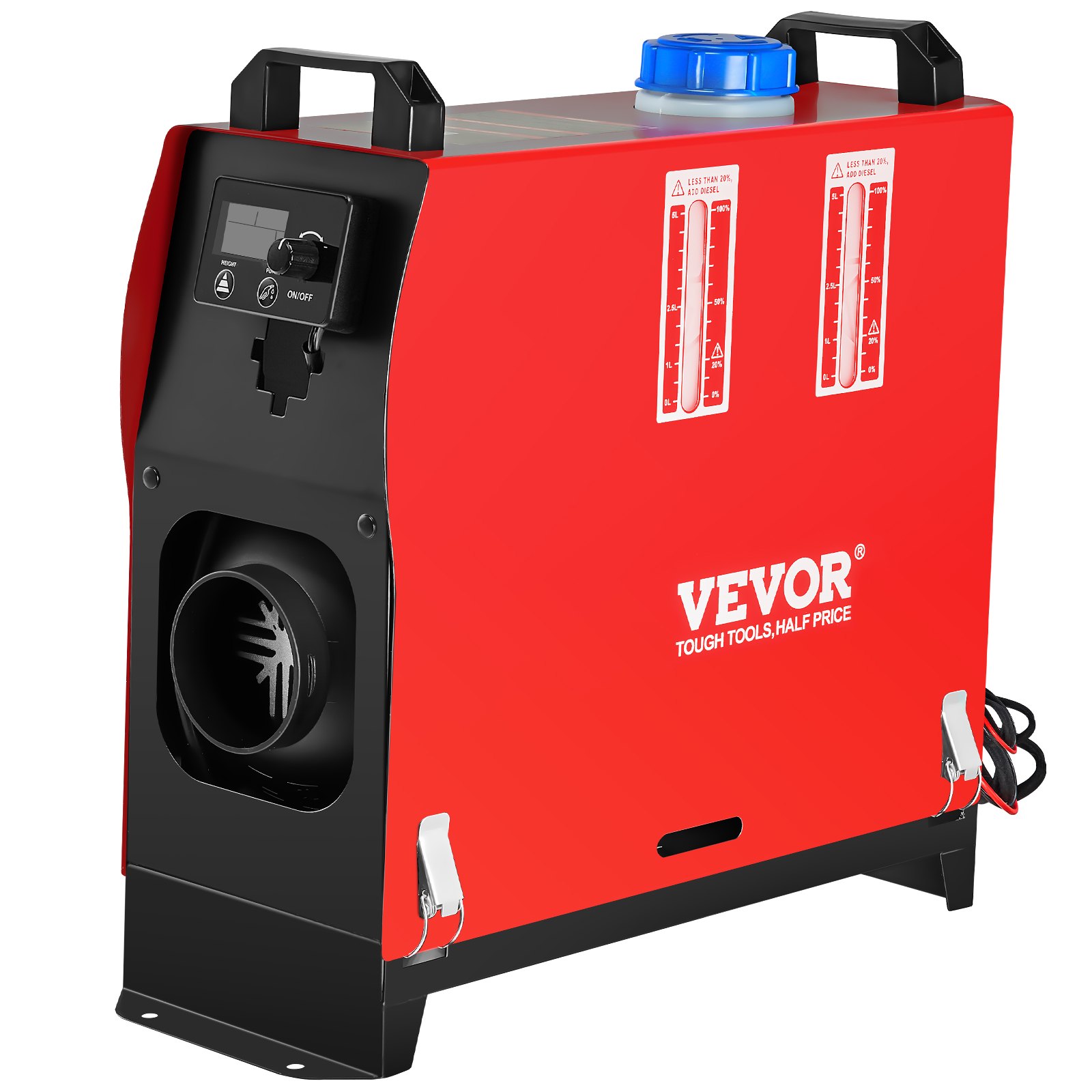 VEVOR Calentador Coche de Diesel 12V 8KW Calentador de Aire de Diesel de Alumnio con Interruptor Lcd y 1 Salida de Aire para Camión Furgonetas Rv