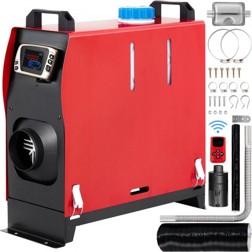 VEVOR Calentador Coche de Diesel 12V 8KW Calentador de Aire de Diesel de Alumnio con Interruptor Lcd y 1 Salida de Aire Calefación Estacionaria