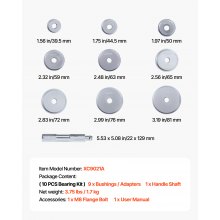 VEVOR Juego de Prensas para Cojinetes, 10 Piezas, incluye 9 Bujes y Mango, para Desmontar e Instalar Cojinetes, Fabricado en Aleación de Aluminio y con Estuche, para Aficionados al Bricolaje