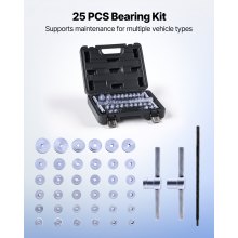 VEVOR Juego de Prensas para Cojinetes 25 uds, con Bujes y Llaves, para Extracción e Instalación, de Aleación de Aluminio con Estuche, para Mecánicos de Automóviles y Aficionados al Bricolaje