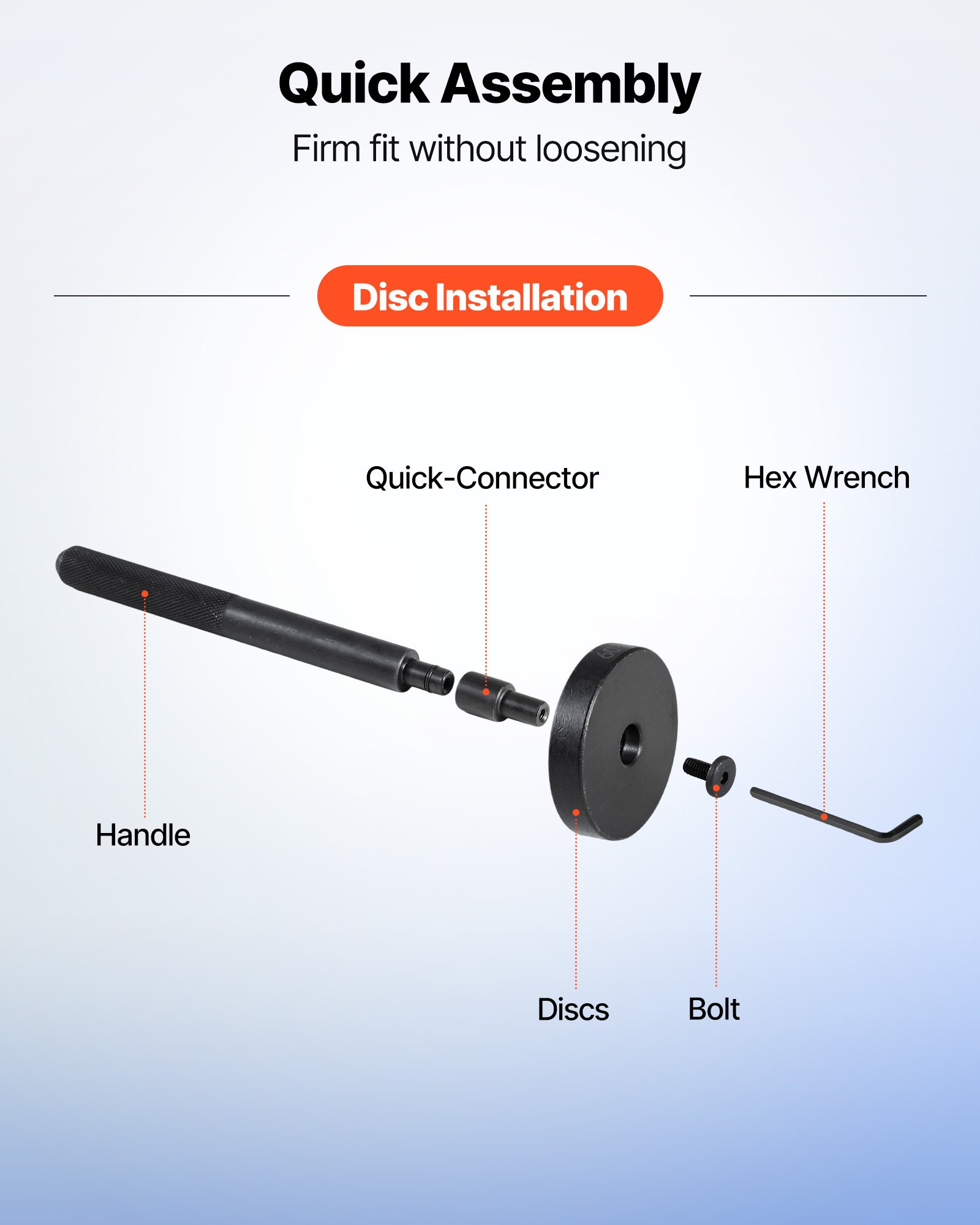 VEVOR Juego de Prensa de Cojinetes 52 uds, con 49 Bujes y Eje de Manija, para Extracción e Instalación, de Acero al Carbono con Estuche, para Mecánicos de Automóviles y Aficionados al Bricolaje