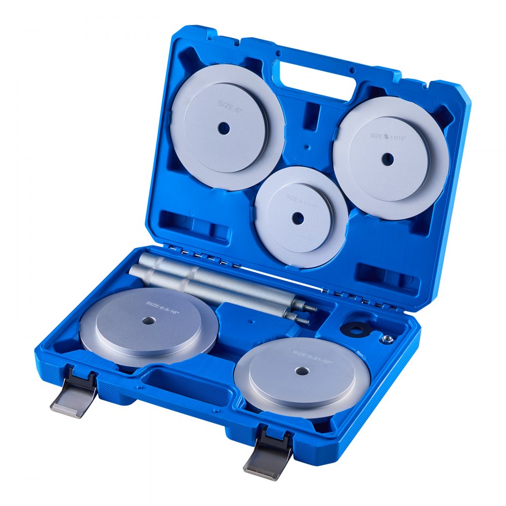 VEVOR Bearing Press Kit, 7 Pcs, Bearing Race and Seal Driver Set with 5 Bushings, Handle Shaft and Extension Rod, Bushing Driver Tool Set, Heavy Duty Removal Installation Tool Kit with Storage Case