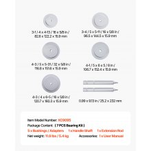 VEVOR Juego de Destornilladores de Sellos de Pista de Cojinetes con 5 Bujes, Varilla de Extensión del Eje del Mango, para Extracción e Instalación con Estuche de Almacenamiento, para Automóviles