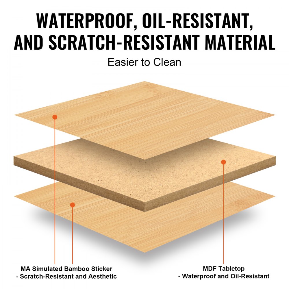 VEVOR Bandeja de bambú para cama Mesa para servir desayuno Escritorio para computadora portátil con patas plegables