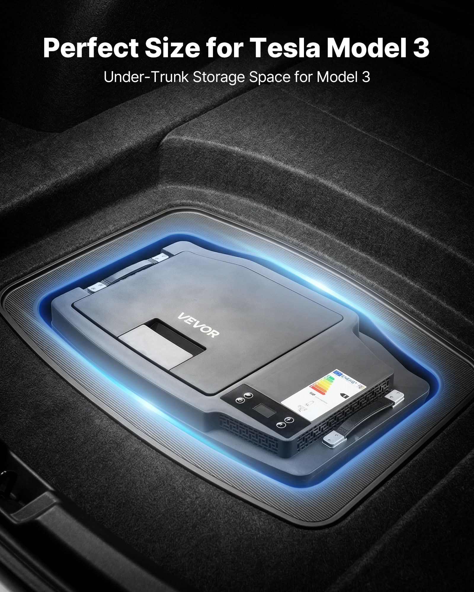 VEVOR Nevera Portátil para Coche 20 L con Compresor, Congelador Eléctrico para Coche Temperatura Ajustable de -16 °C a 10 °C, 12/24 V CC, Refrigerador para Automóvil Compatible para Tesla Model 3