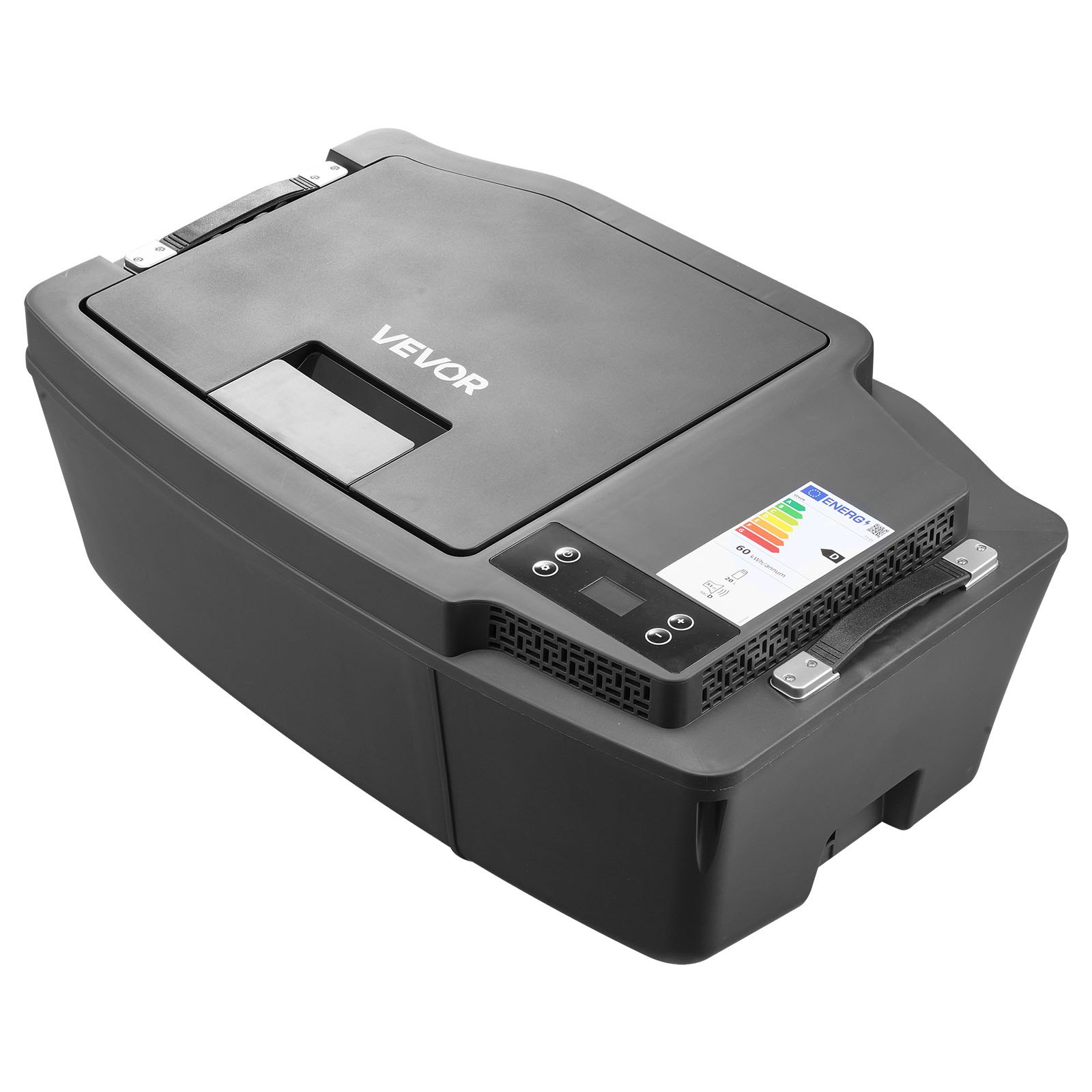 VEVOR Nevera Portátil para Coche 20 L con Compresor, Congelador Eléctrico para Coche Temperatura Ajustable de -16 °C a 10 °C, 12/24 V CC, Refrigerador para Automóvil Compatible para Tesla Model 3