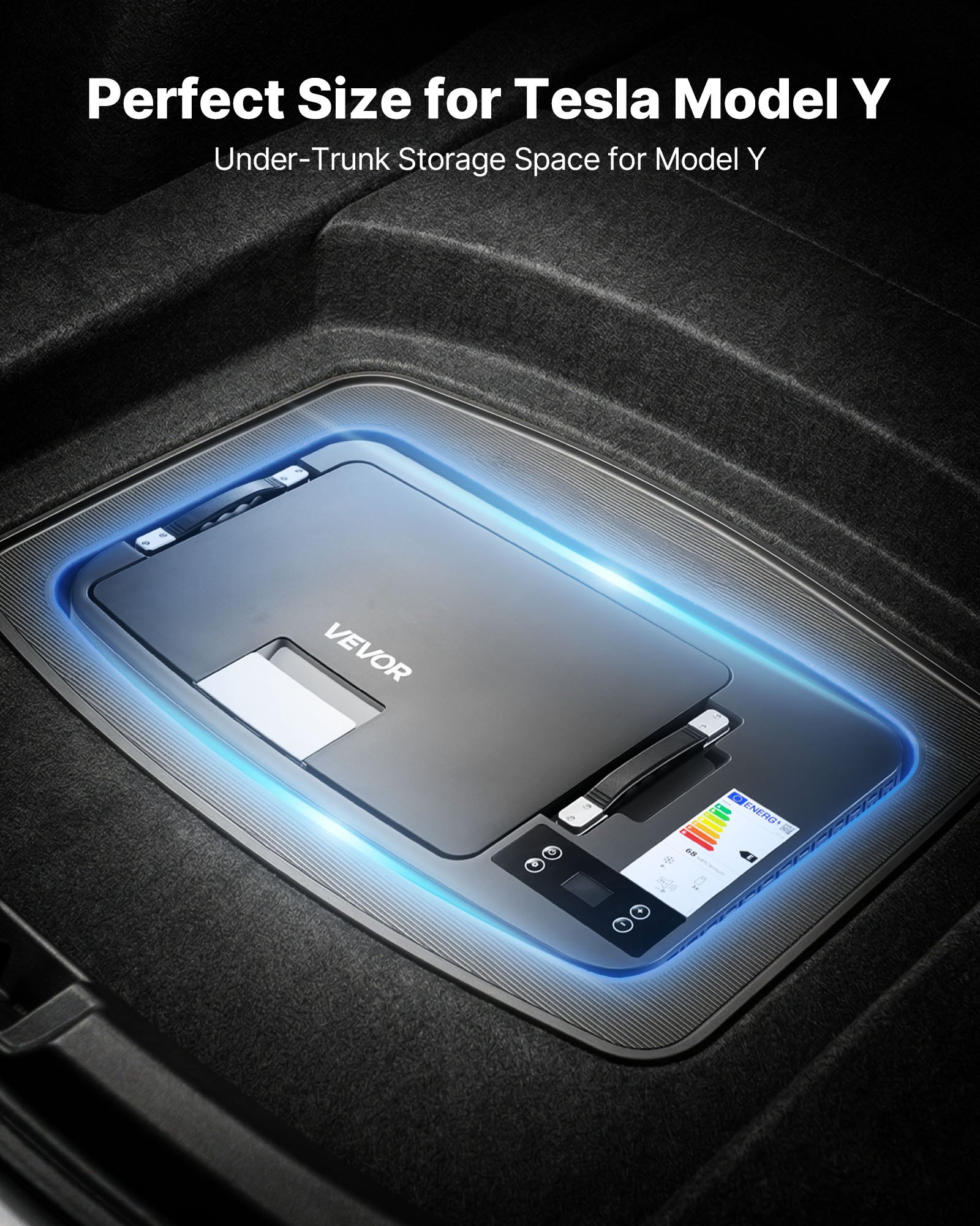 VEVOR Nevera Portátil para Coche 30 L con Compresor, Congelador Eléctrico para Coche Temperatura Ajustable de -22 a 10 °C, 12/24 V CC, Refrigerador para Automóvil Compatible para Tesla Model Y