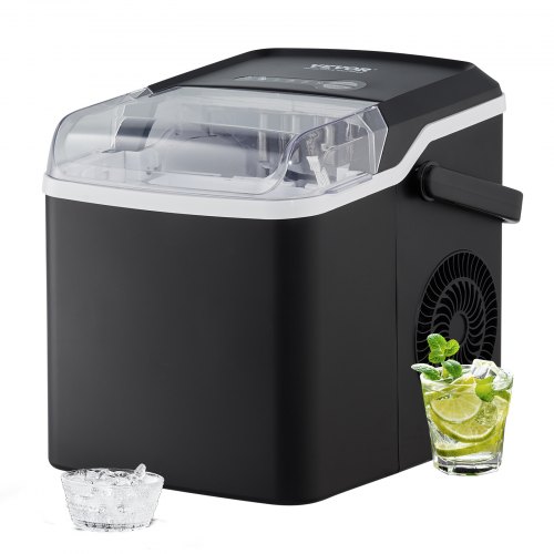 VEVOR Maquina De Hielo Fabricador de Hielo Portátil para Encimera 12kg/24h 9 Cubitos de Hielo en 7 Minutos Fabricador de Hielo de Calidad Alimentaria