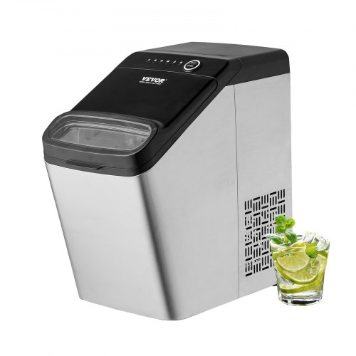 VEVOR Maquina De Hielo Fabricador de Hielo Portátil para Encimera 15kg/24h 9 Cubitos de Hielo en 7 Minutos Fabricador de Hielo de Calidad Alimentaria