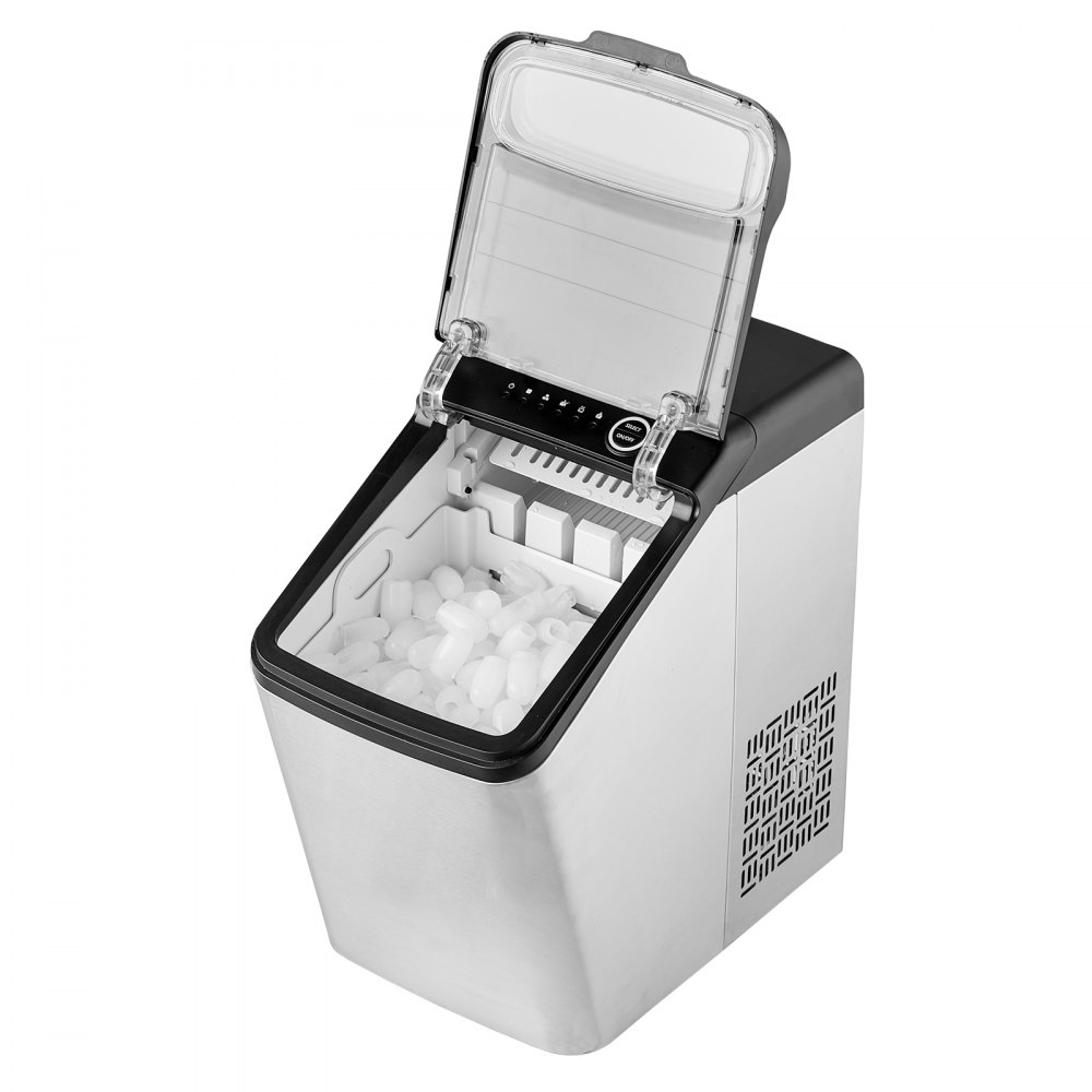 VEVOR Maquina De Hielo Fabricador de Hielo Portátil para Encimera 15kg/24h 9 Cubitos de Hielo en 7 Minutos Fabricador de Hielo de Calidad Alimentaria