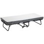 VEVOR Rollaway Bed, Folding Bed with 10 cm Mattress, Foldable Single Bed with Memory Foam Mattress (190 x 81 cm), 136.1 kg Load Capacity Guest Bed for Adults, Metal Bed for Bedroom Living Room
