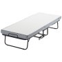 VEVOR Rollaway Bed, Folding Bed with 10 cm Mattress, Foldable Single Bed with Memory Foam Mattress (190 x 81 cm), 136.1 kg Load Capacity Guest Bed for Adults, Metal Bed for Bedroom Living Room