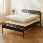 VEVOR Tabla de Cama Plegable, Tamaño 195 x 148 cm, Soporte para Colchón, Tabla de Bunkie de Madera Contrachapada, Bordes Redondeados, con Cintas de Nailon, Somier Plegable para Camas de Todo Tipo Sofá