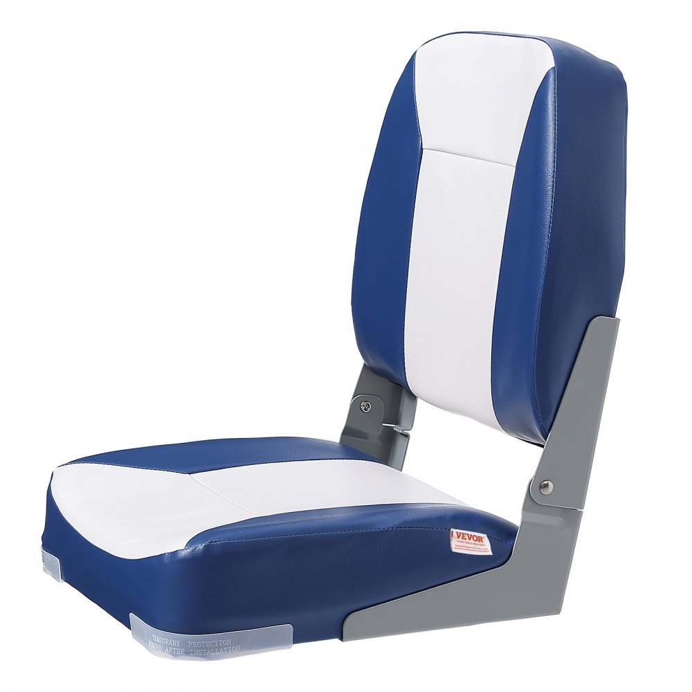VEVOR Asiento Plegable para Barco Asiento para Barco con Respaldo Bajo Acolchado de Esponja de Alta Densidad Asiento para Barco Impermeable para Lanchas Rápidas, Barcos de Pesca, 48,5 x 41 x 48 cm