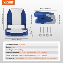 VEVOR Asiento plegable para barco Asiento de piloto con respaldo bajo Sentado Pesca impermeable