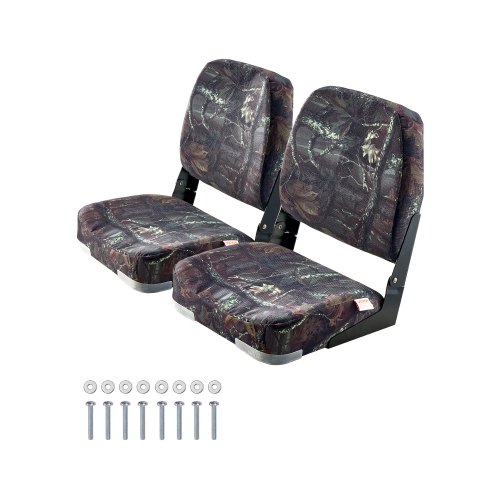 VEVOR Asiento de Barco con Respaldo Bajo 2 Piezas Cojín de Esponja, Camuflaje