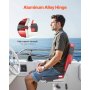 VEVOR Asiento de Barco con Respaldo Alto 2 Piezas Cojín de Esponja, Negro y Rojo