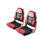 VEVOR Asiento de Barco con Respaldo Alto 2 Piezas Cojín de Esponja, Negro y Rojo