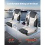 VEVOR Asiento de Barco con Respaldo Alto 2 Piezas Cojín de Esponja, Negro y Gris