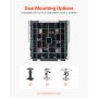 VEVOR Asiento de Barco con Respaldo Alto 2 Piezas Cojín de Esponja, Negro y Gris