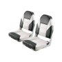 VEVOR Asiento de Barco con Respaldo Alto 2 Piezas Cojín de Esponja, Negro y Gris