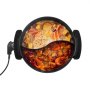 VEVOR Electric Hot Pot 1360 W 5 L Shabu-Shabu Pot with Two Flavors, Non-Stick Electric Stove with Divider, Clear Glass Lid, Temperature Control, Hot Pot for 6-10 People