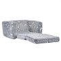 VEVOR Sofá Infantil 2 en 1 con Reposabrazos, Convertible en Tumbona, Sofá Cama Plegable y Suave de Esponja 28D y Franela con Estampado que Brilla en la Oscuridad para Leer y Jugar, Talla M, Gris
