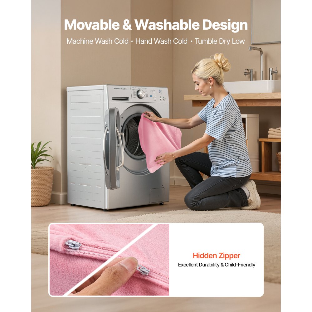 VEVOR Sofá Infantil 2 en 1, Convertible en Tumbona, Sofá Cama Plegable y Suave de Esponja 28D y Pelo Corto con Reposabrazos, Ideal para Jugar o Descansar Cómodamente para Niños, Talla M, Rosa