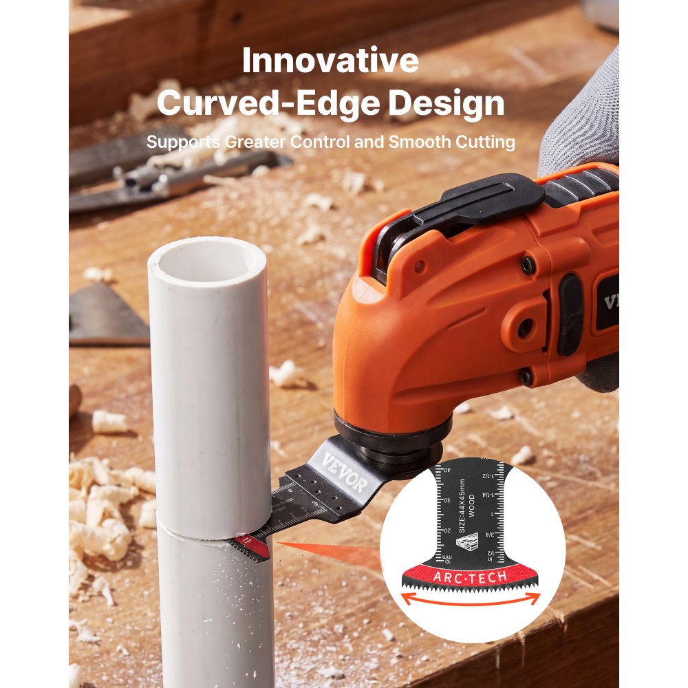 VEVOR Kit de 110 Hojas de Sierra Oscilante, Hojas para Herramienta Oscilante 4 Tipos HCS CRV y Bimetálicas con Titanio para Madera Plástico Metal Compatibles con Dewalt Ryobi Milwaukee Bosch Craftsman