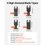 VEVOR Kit de 110 Hojas de Sierra Oscilante, Hojas para Herramienta Oscilante 4 Tipos HCS CRV y Bimetálicas con Titanio para Madera Plástico Metal Compatibles con Dewalt Ryobi Milwaukee Bosch Craftsman