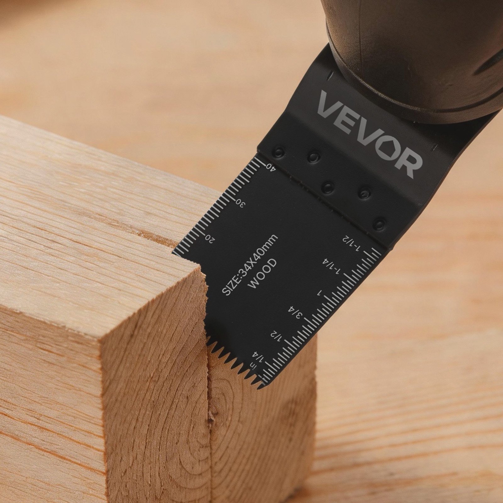 VEVOR Kit de Hojas de Sierra Oscilante, 36 Piezas de Hojas Multiherramienta Universal con 2 Raspadores, 2 Almohadillas de Lijado y 120 Papeles de Lija, 11 Tipos de Cuchillas para Madera Metal Plástico