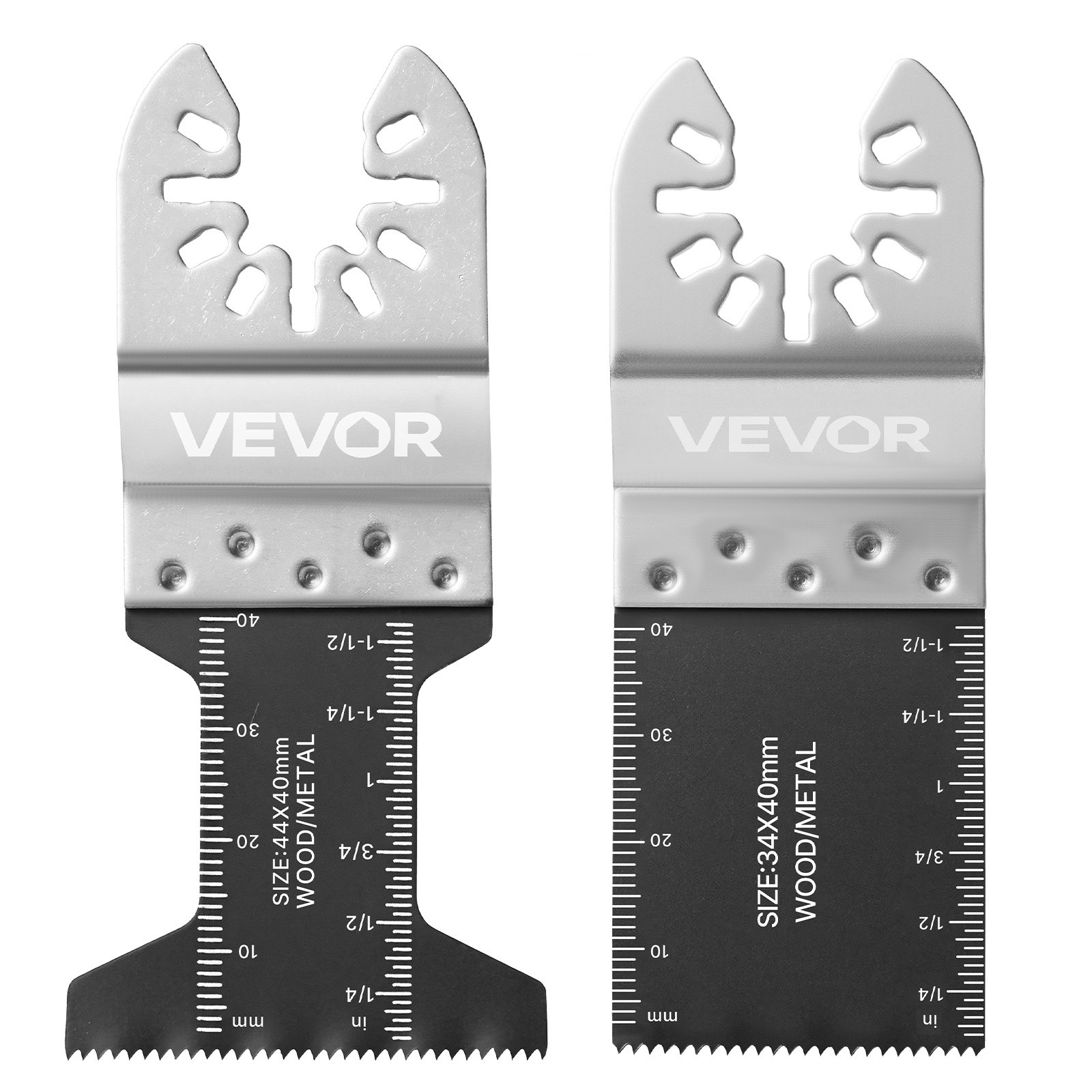 VEVOR Kit de Hojas de Sierra Oscilante, 36 Piezas de Hojas Multiherramienta Universal con 2 Raspadores, 2 Almohadillas de Lijado y 120 Papeles de Lija, 11 Tipos de Cuchillas para Madera Metal Plástico