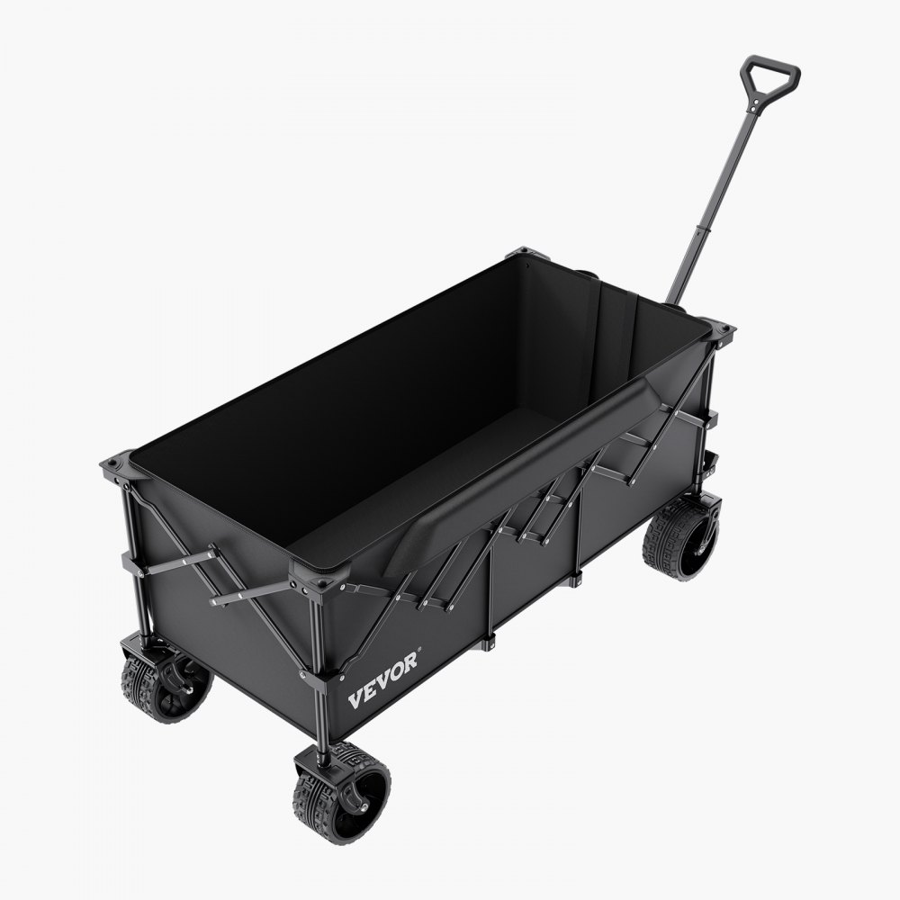 VEVOR Folding Wagon 204 kg, 122x60x61cm, Multi-Purpose Wagon, Handcart with All-Terrain Wheels, Beach Wagon, Garden Wagon for Outdoor Use for Shopping and Camping