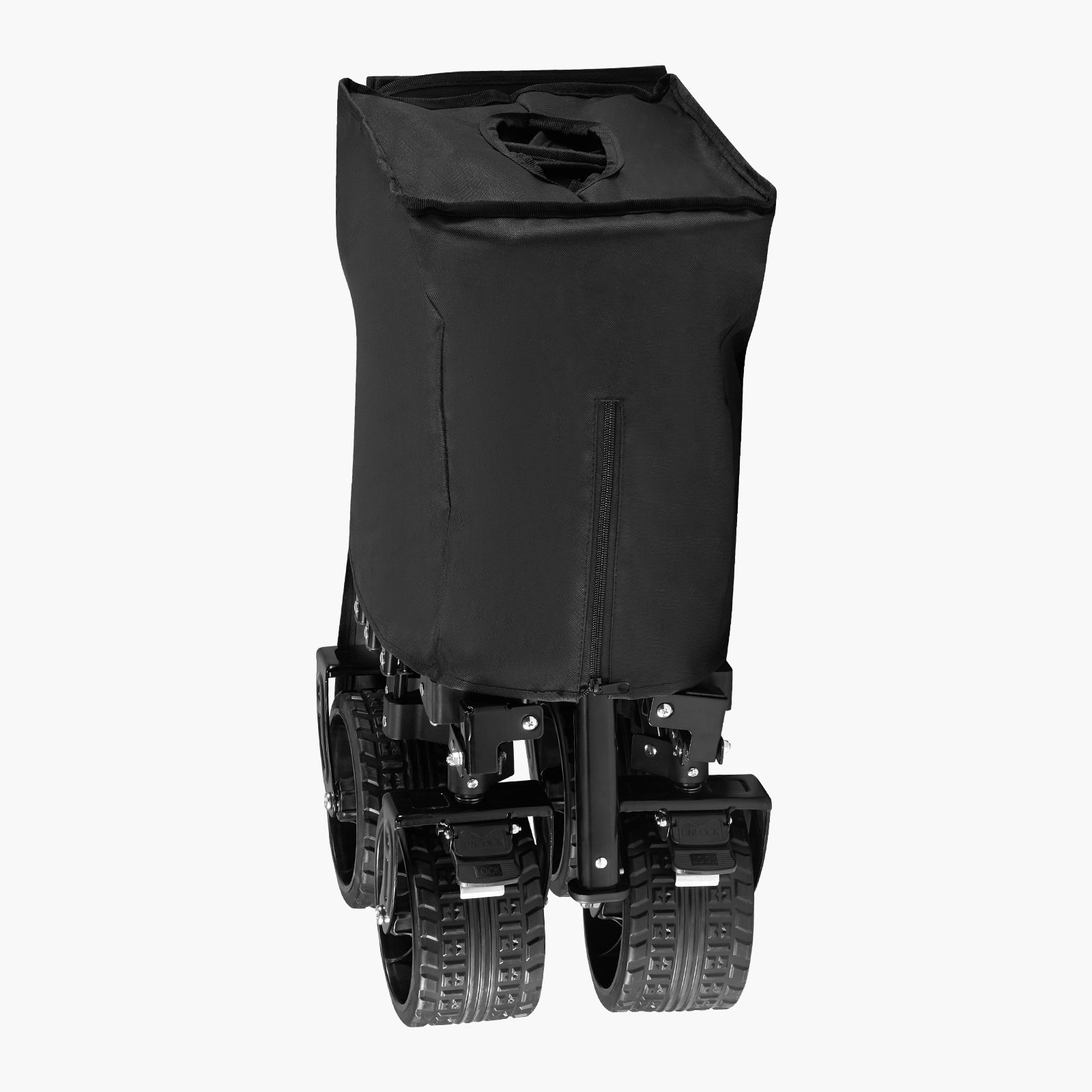 VEVOR Carro Plegable con Portón Trasero Extendido, Carro Plegable de Capacidad de 204,12 kg, Carros Utilitarios Plegables de Alta Resistencia con Ruedas Todoterreno, para Acampar y Comprar, Negro