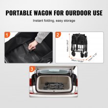 VEVOR Carro Plegable 755 x 495 x 885 mm Carro de Playa Resistente 907,2 kg