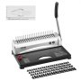 VEVOR binding machine, comb binding machine, 21-hole binding, 450 sheets, bookbinding machine with 100 3/8 inch comb binding spines, for letter size, A4, A5