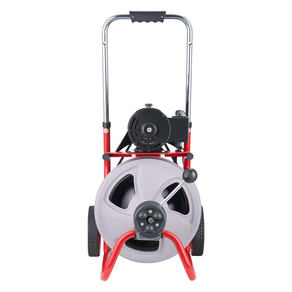 VEVOR Desatascador de Desagües Eléctrico 22 m x 9,5 mm, Máquina de Limpieza de Tuberías con Alimentación Automática, Tambor de Plástico, Limpiador de Tubos de Drenaje para Tuberías de 5 - 10 cm