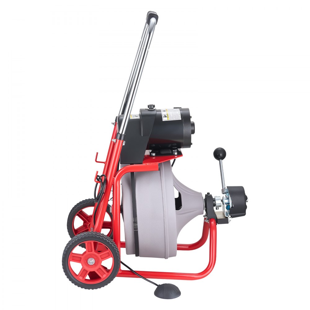 VEVOR Desatascador de Desagües Eléctrico 22 m x 9,5 mm, Máquina de Limpieza de Tuberías con Alimentación Automática, Tambor de Plástico, Limpiador de Tubos de Drenaje para Tuberías de 5 - 10 cm