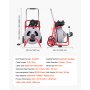 VEVOR Desatascador Eléctrico de Tuberías 22 m x 13 mm con Alimentación Automática con 8 Cabezales, Pedal y Ruedas Máquina para Desatascar Desagües Alcantarillado WC para Tuberías de 50 mm a 150 mm