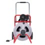 VEVOR Desatascador de Desagües Eléctrico 30 m x 13 mm, Máquina de Limpieza de Tuberías con Alimentación Automática, Tambor de Plástico, Limpiador de Tubos de Drenaje para Tuberías de 5 - 10 cm