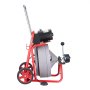 VEVOR Desatascador de Desagües Eléctrico 30 m x 13 mm, Máquina de Limpieza de Tuberías con Alimentación Automática, Tambor de Plástico, Limpiador de Tubos de Drenaje para Tuberías de 5 - 10 cm